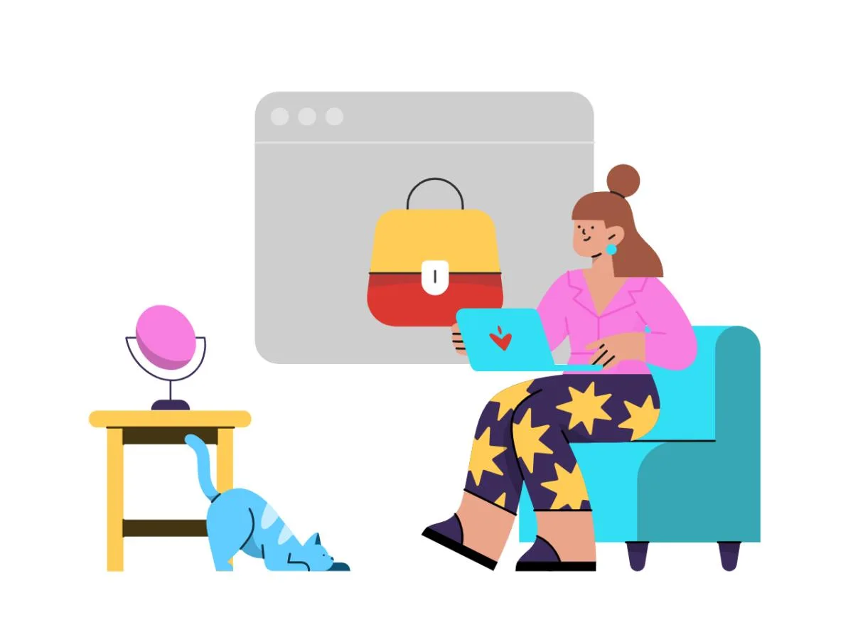 person shopping online at home