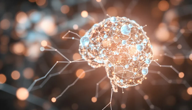 Illu moderne d’un cerveau numérique connecté, symbolisant innovation et technologie avancée pour dossiers juridiques ou politiques.
