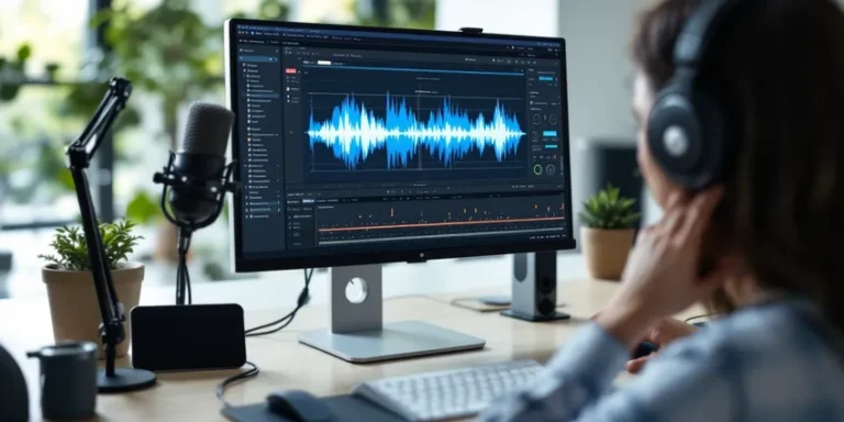 Analyse d'un logiciel de clonage vocal par IA sur un ordinateur, illustrant les enjeux juridiques liés au RGPD pour les artistes et la protection des données personnelles.